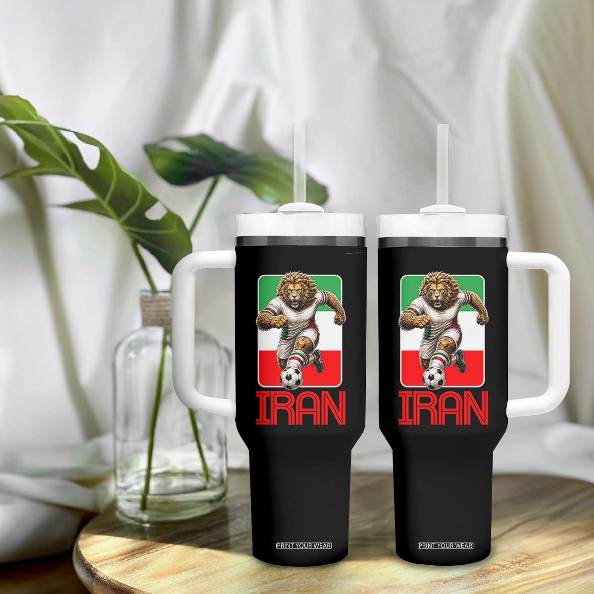 Persian Lions Soccer Fan Tumbler With Handle Proud Iranian Heritage Gift TS12 Print Your Wear