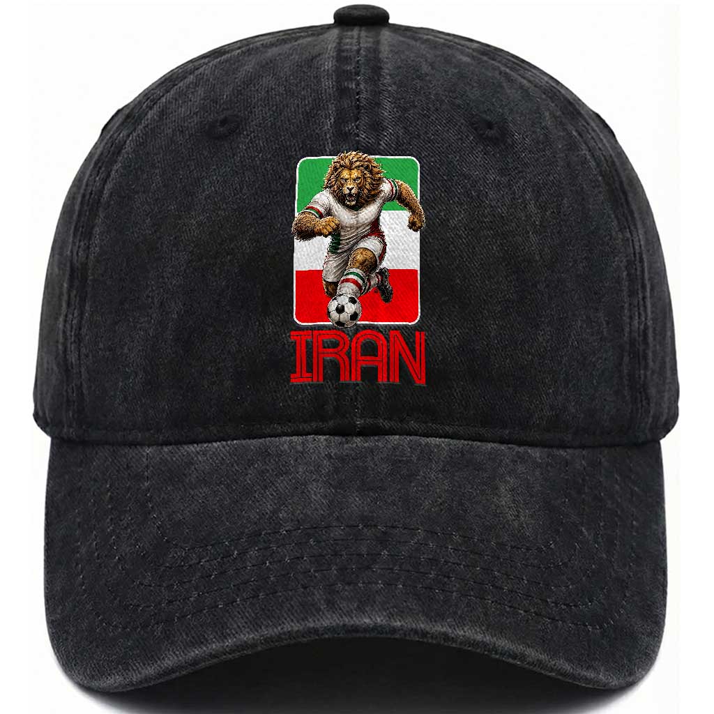 Persian Lions Soccer Fan Washed Cotton Baseball Cap Proud Iranian Heritage Gift TS12 Print Your Wear