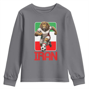 Persian Lions Soccer Fan Youth Sweatshirt Proud Iranian Heritage Gift TS12 Charcoal Print Your Wear