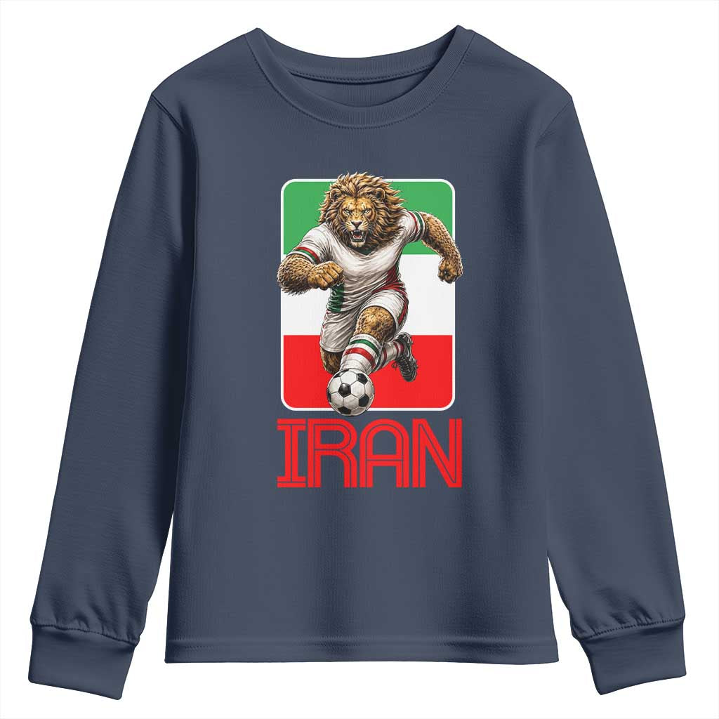 Persian Lions Soccer Fan Youth Sweatshirt Proud Iranian Heritage Gift TS12 Navy Print Your Wear