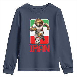 Persian Lions Soccer Fan Youth Sweatshirt Proud Iranian Heritage Gift TS12 Navy Print Your Wear
