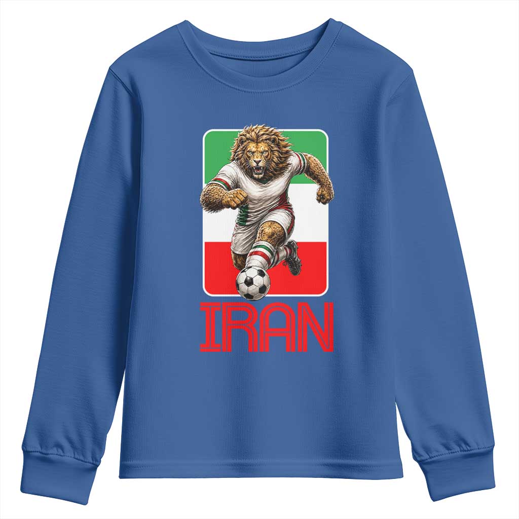 Persian Lions Soccer Fan Youth Sweatshirt Proud Iranian Heritage Gift TS12 Royal Blue Print Your Wear