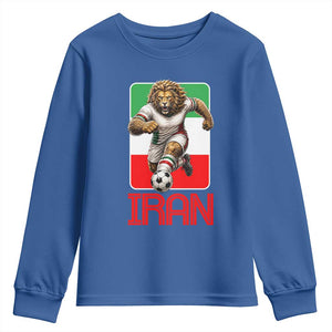 Persian Lions Soccer Fan Youth Sweatshirt Proud Iranian Heritage Gift TS12 Royal Blue Print Your Wear