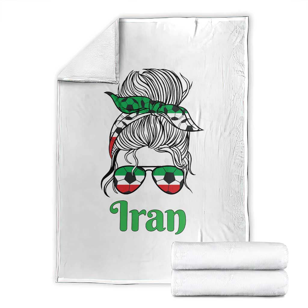 Persian Girl Power Soccer Fan Throw Blanket Team Iran Heritage Gift TS12 White Print Your Wear
