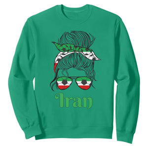 Persian Girl Power Soccer Fan Sweatshirt Team Iran Heritage Gift TS12 Irish Green Print Your Wear