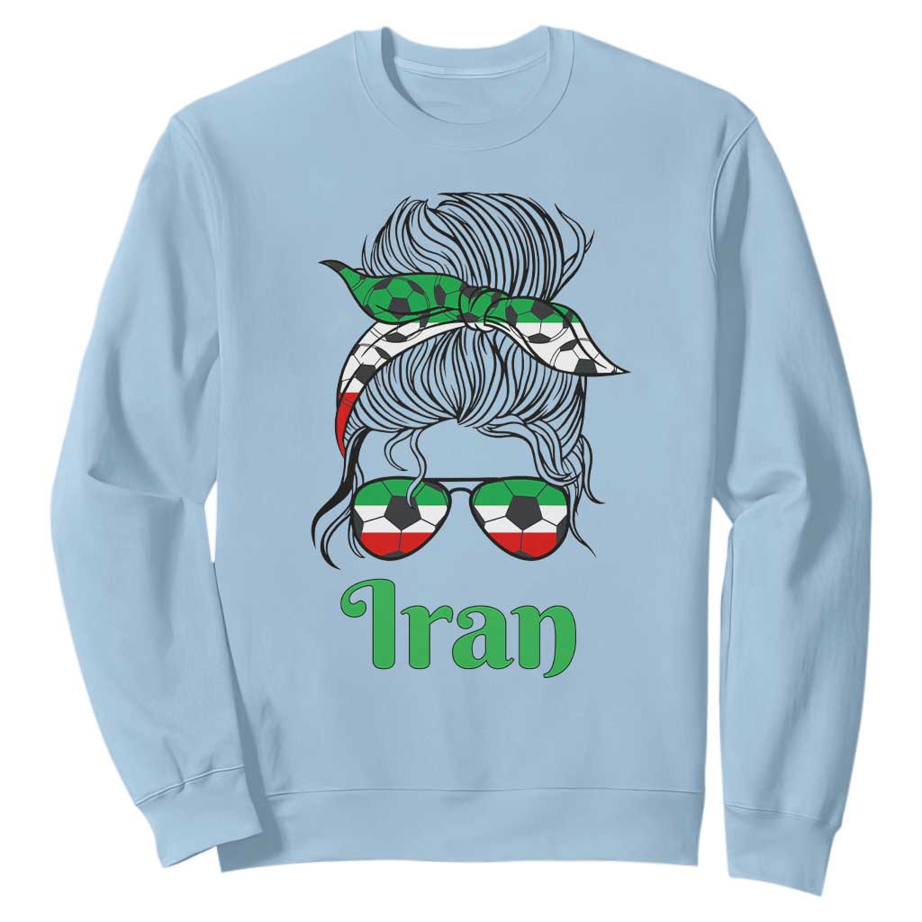Persian Girl Power Soccer Fan Sweatshirt Team Iran Heritage Gift TS12 Light Blue Print Your Wear