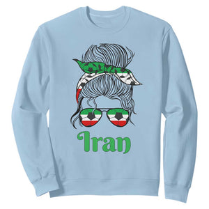 Persian Girl Power Soccer Fan Sweatshirt Team Iran Heritage Gift TS12 Light Blue Print Your Wear