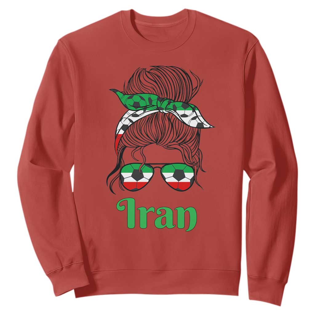 Persian Girl Power Soccer Fan Sweatshirt Team Iran Heritage Gift TS12 Red Print Your Wear