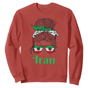 Persian Girl Power Soccer Fan Sweatshirt Team Iran Heritage Gift TS12 Red Print Your Wear