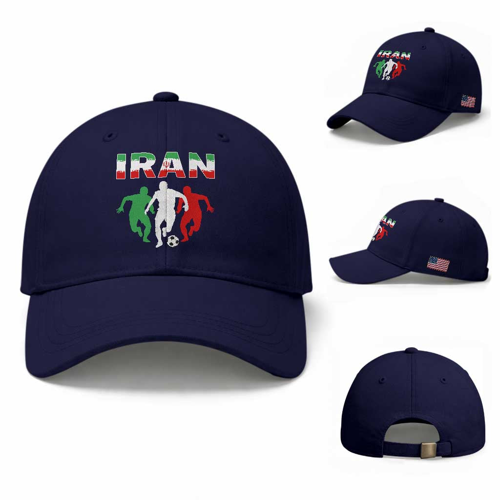 Supporting Iran Soccer Fan Baseball Cap Proud Persian Heritage Gift TS12 Baseball Cap Universal Fit Dark Blue Print Your Wear