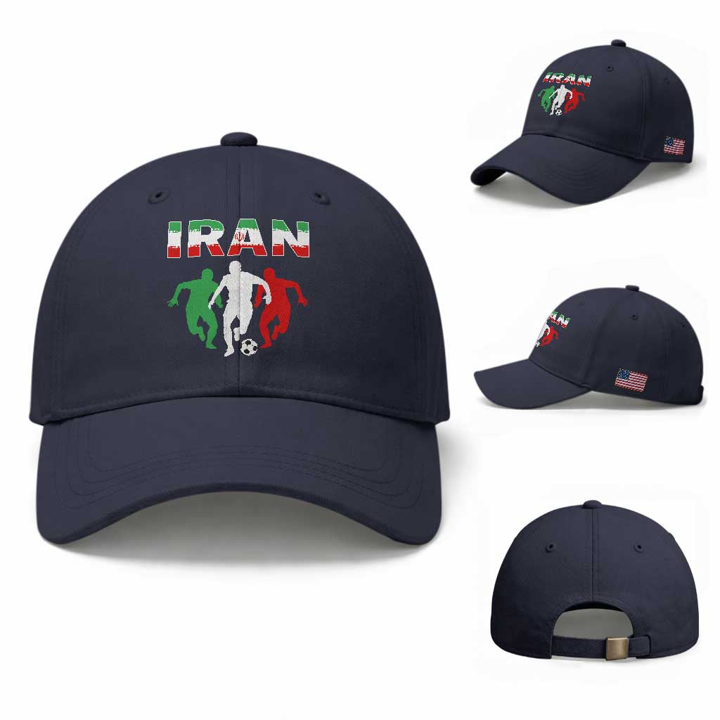 Supporting Iran Soccer Fan Baseball Cap Proud Persian Heritage Gift TS12 Baseball Cap Universal Fit Navy Print Your Wear