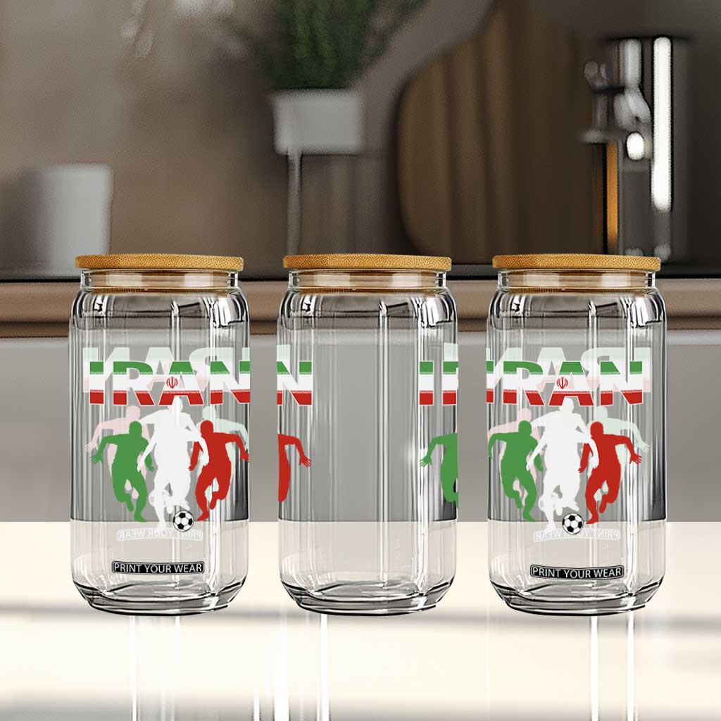 Supporting Iran Soccer Fan Glass Can Proud Persian Heritage Gift TS12 Print Your Wear