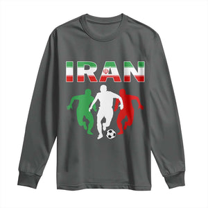 Supporting Iran Soccer Fan Long Sleeve Shirt Proud Persian Heritage Gift TS12 Dark Heather Print Your Wear