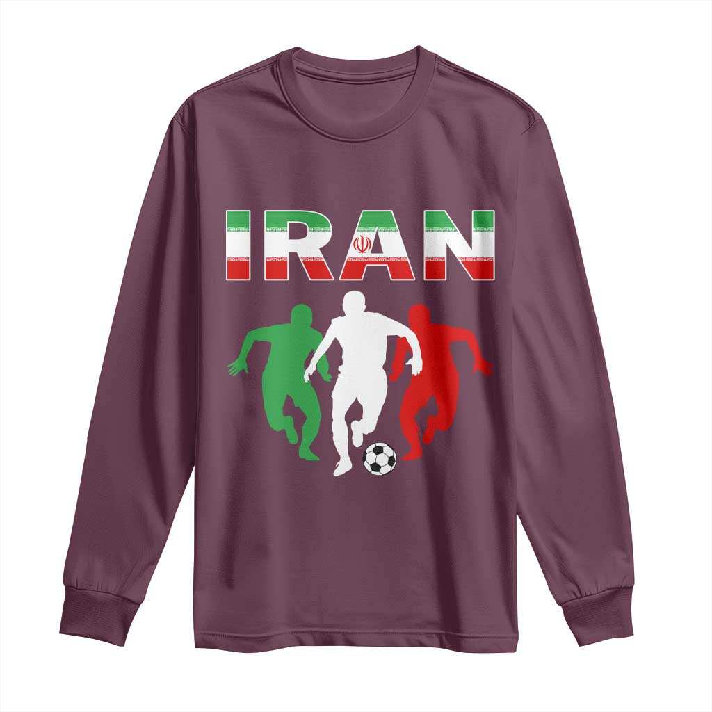 Supporting Iran Soccer Fan Long Sleeve Shirt Proud Persian Heritage Gift TS12 Maroon Print Your Wear