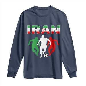 Supporting Iran Soccer Fan Long Sleeve Shirt Proud Persian Heritage Gift TS12 Navy Print Your Wear