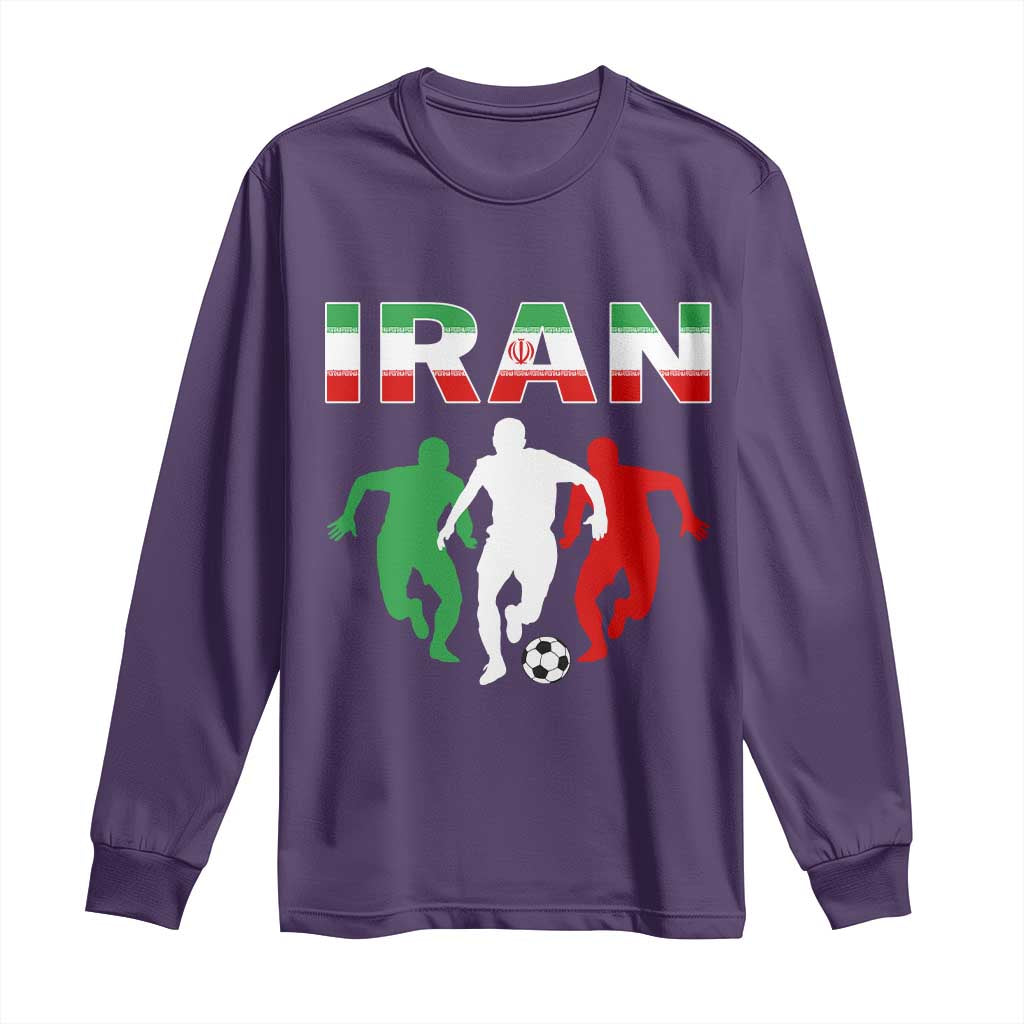Supporting Iran Soccer Fan Long Sleeve Shirt Proud Persian Heritage Gift TS12 Purple Print Your Wear