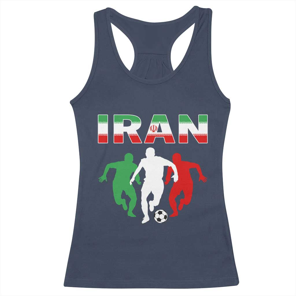 Supporting Iran Soccer Fan Racerback Tank Top Proud Persian Heritage Gift TS12 Navy Print Your Wear