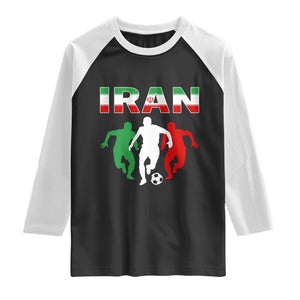 Supporting Iran Soccer Fan Raglan Shirt Proud Persian Heritage Gift TS12 Black White Print Your Wear
