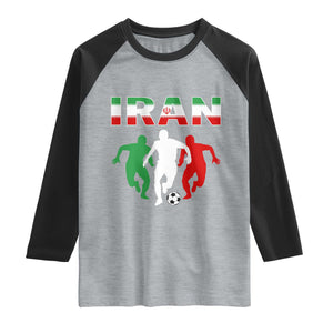 Supporting Iran Soccer Fan Raglan Shirt Proud Persian Heritage Gift TS12 Heather Gray Black Print Your Wear