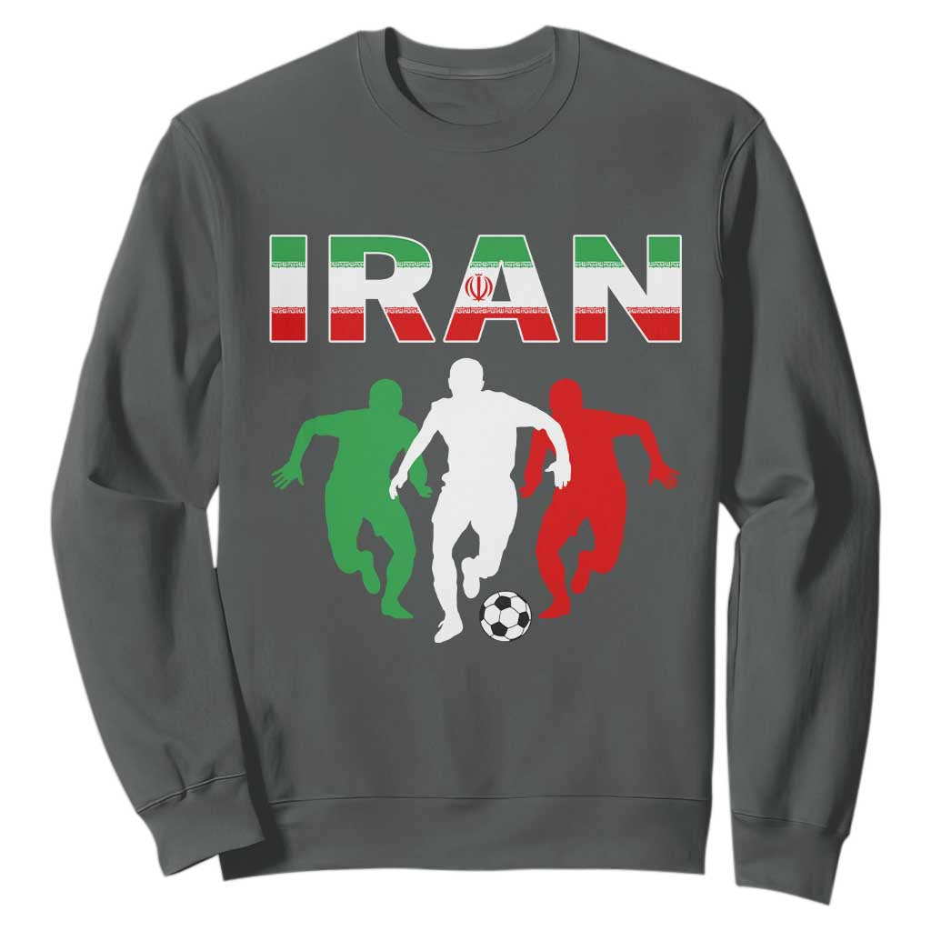 Supporting Iran Soccer Fan Sweatshirt Proud Persian Heritage Gift TS12 Dark Heather Print Your Wear