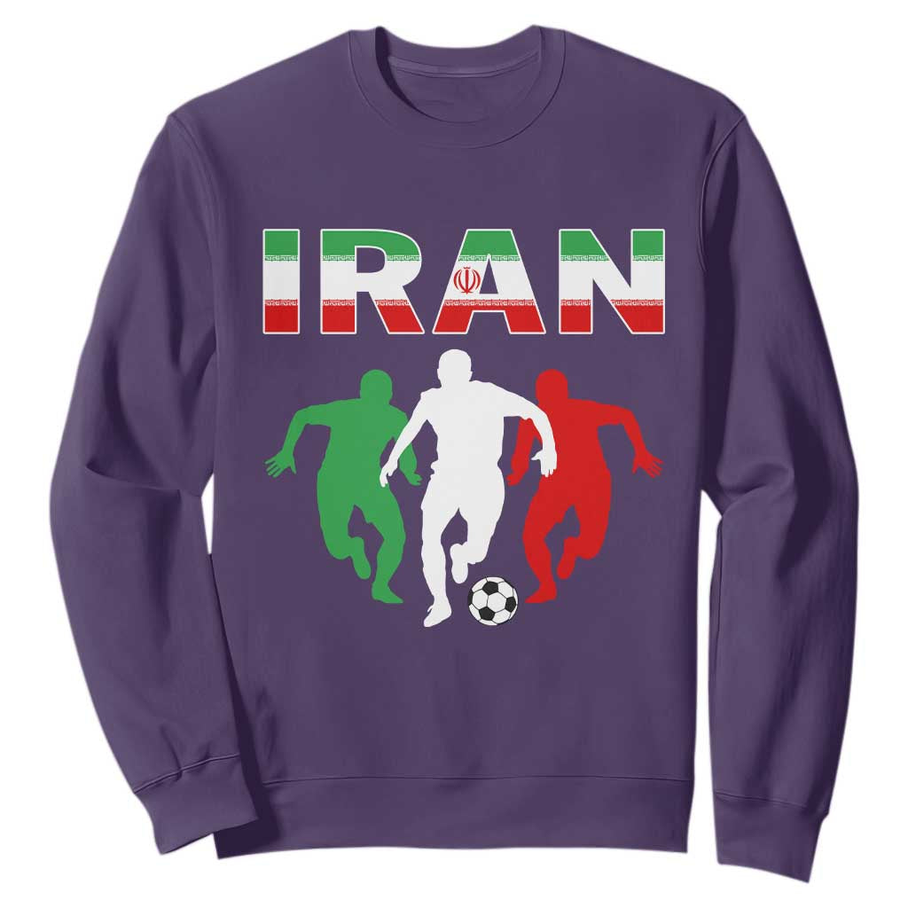 Supporting Iran Soccer Fan Sweatshirt Proud Persian Heritage Gift TS12 Purple Print Your Wear