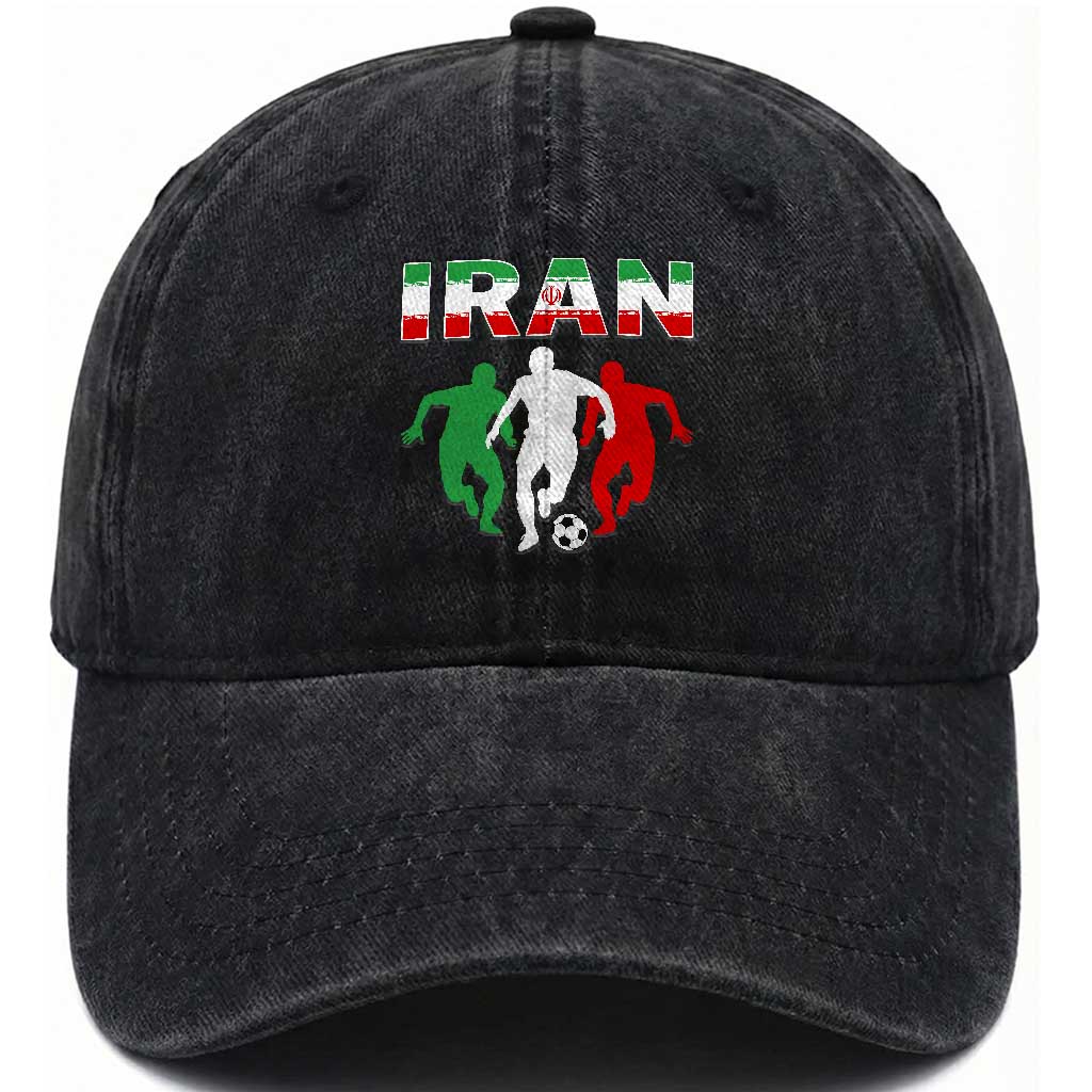 Supporting Iran Soccer Fan Washed Cotton Baseball Cap Proud Persian Heritage Gift TS12 Print Your Wear