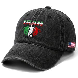 Supporting Iran Soccer Fan Washed Cotton Baseball Cap Proud Persian Heritage Gift TS12 Print Your Wear