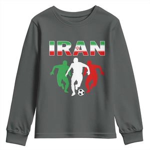 Supporting Iran Soccer Fan Youth Sweatshirt Proud Persian Heritage Gift TS12 Dark Heather Print Your Wear