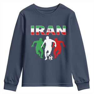 Supporting Iran Soccer Fan Youth Sweatshirt Proud Persian Heritage Gift TS12 Navy Print Your Wear