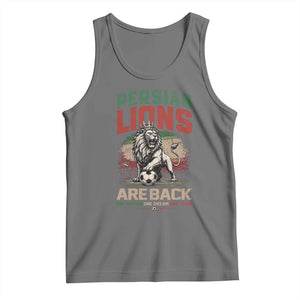 Proud Iran Soccer Fan Gift Tank Top Persian Lions Are Back TS12 Black Heather Print Your Wear
