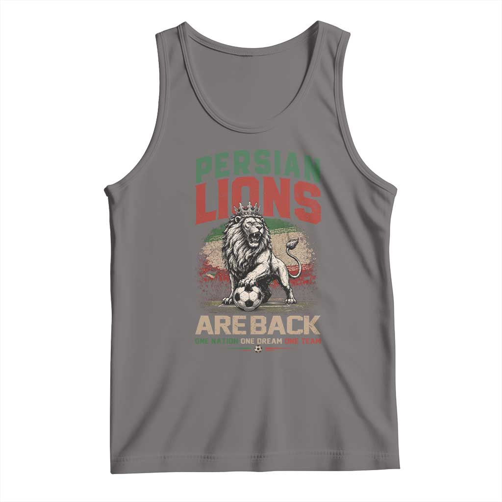Proud Iran Soccer Fan Gift Tank Top Persian Lions Are Back TS12 Deep Heather Print Your Wear
