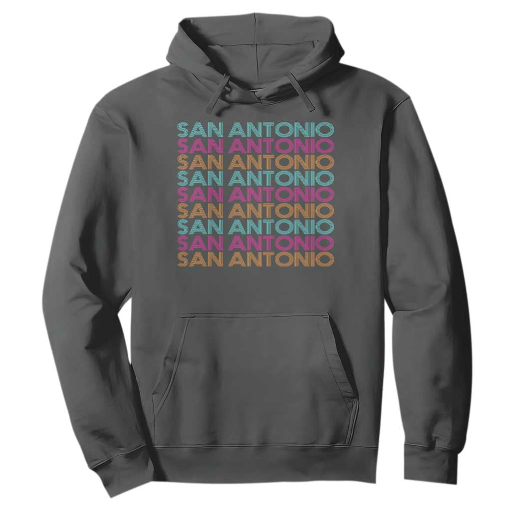 Vintage San Antonio Hoops Pride Hoodie Retro Basketball Fan TS12 Dark Heather Print Your Wear