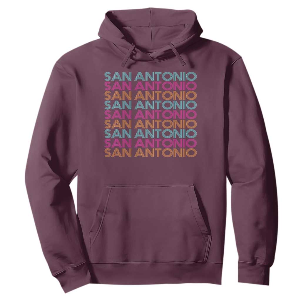 Vintage San Antonio Hoops Pride Hoodie Retro Basketball Fan TS12 Maroon Print Your Wear