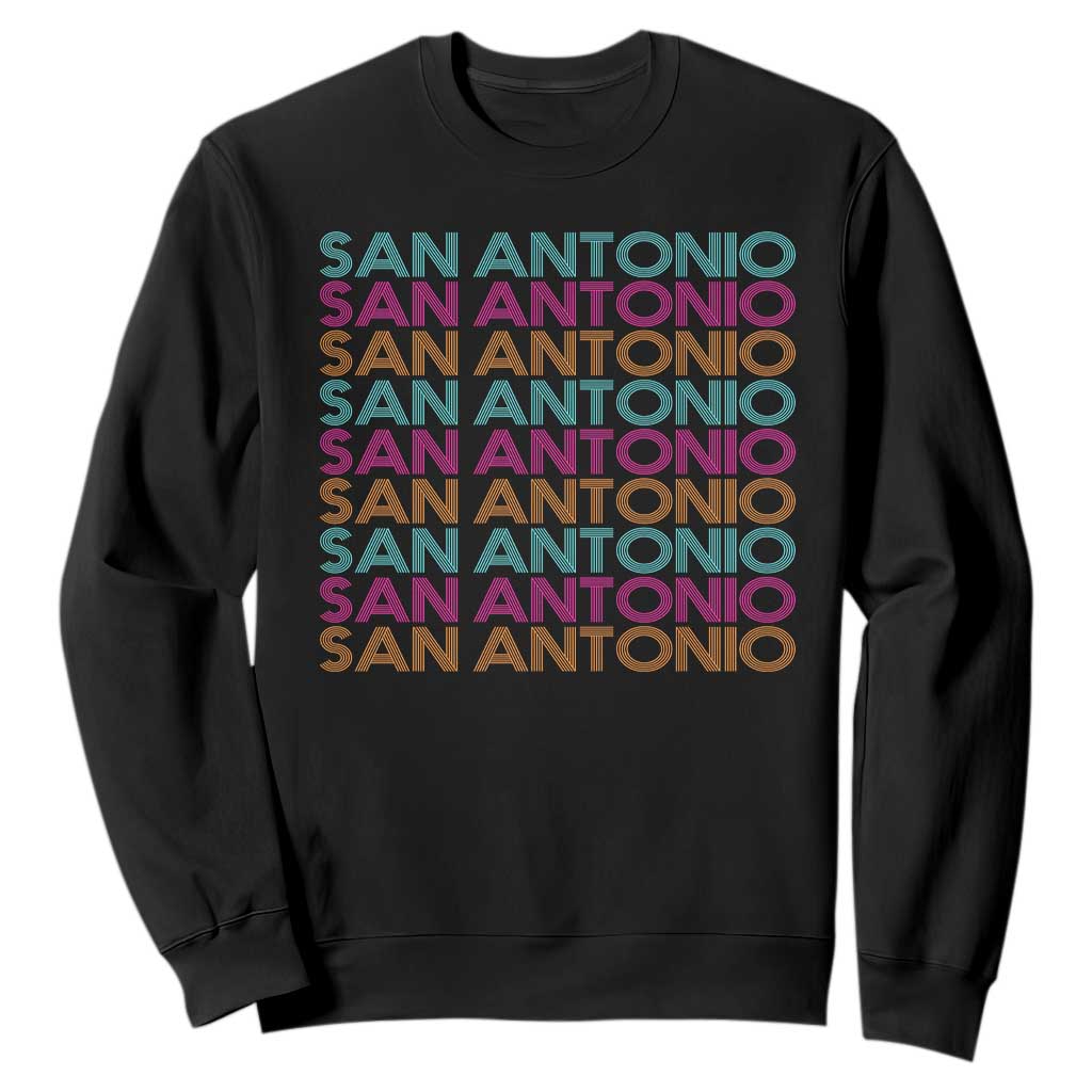 Vintage San Antonio Hoops Pride Sweatshirt Retro Basketball Fan TS12 Black Print Your Wear