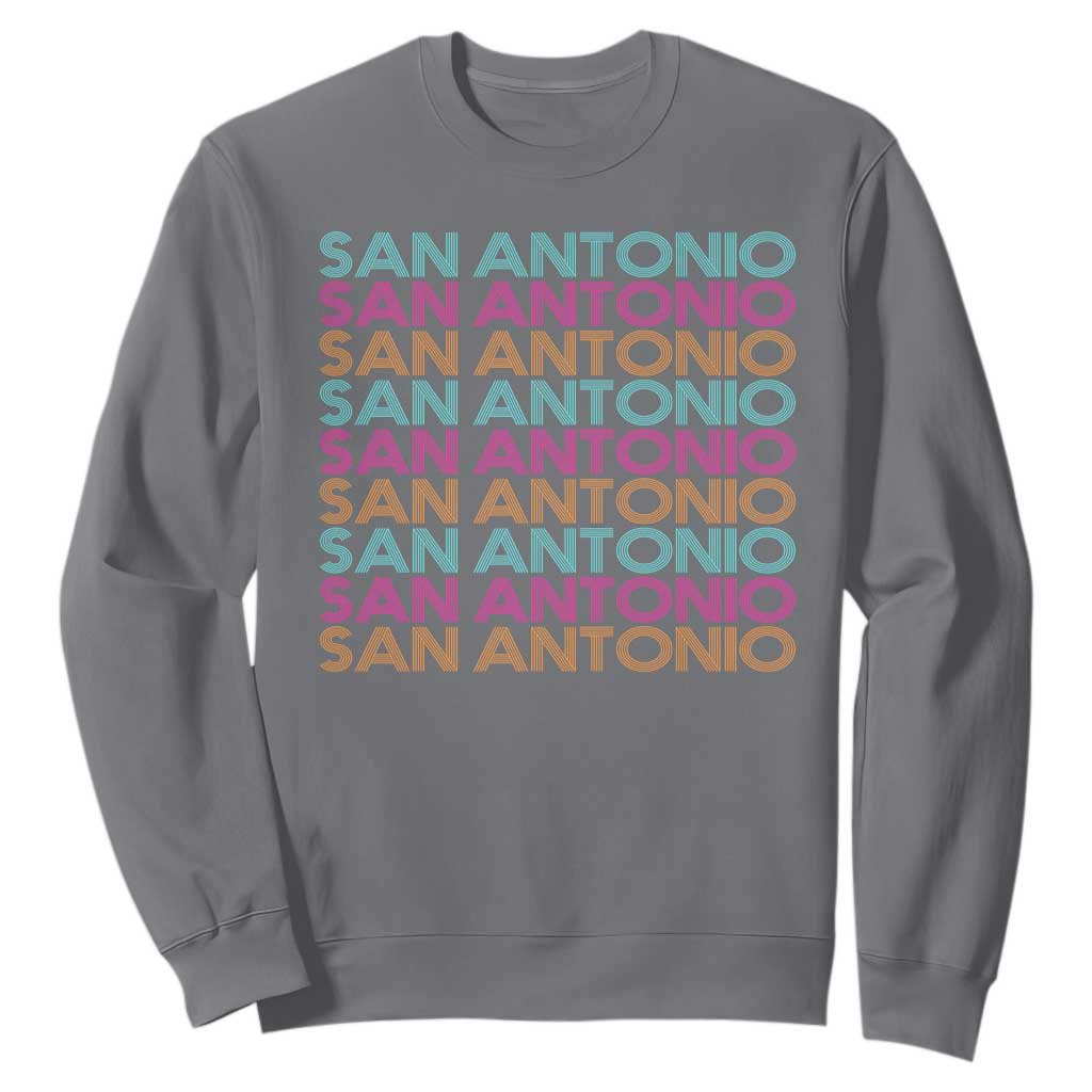 Vintage San Antonio Hoops Pride Sweatshirt Retro Basketball Fan TS12 Charcoal Print Your Wear