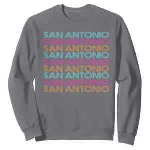 Vintage San Antonio Hoops Pride Sweatshirt Retro Basketball Fan TS12 Charcoal Print Your Wear