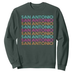 Vintage San Antonio Hoops Pride Sweatshirt Retro Basketball Fan TS12 Dark Forest Green Print Your Wear