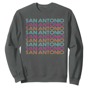 Vintage San Antonio Hoops Pride Sweatshirt Retro Basketball Fan TS12 Dark Heather Print Your Wear