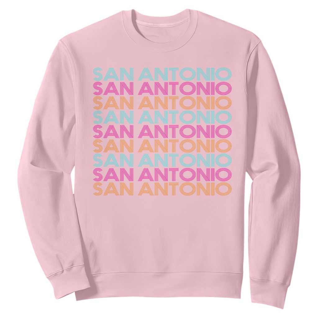 Vintage San Antonio Hoops Pride Sweatshirt Retro Basketball Fan TS12 Light Pink Print Your Wear
