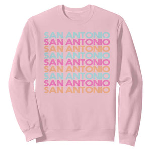 Vintage San Antonio Hoops Pride Sweatshirt Retro Basketball Fan TS12 Light Pink Print Your Wear