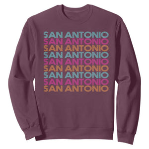 Vintage San Antonio Hoops Pride Sweatshirt Retro Basketball Fan TS12 Maroon Print Your Wear