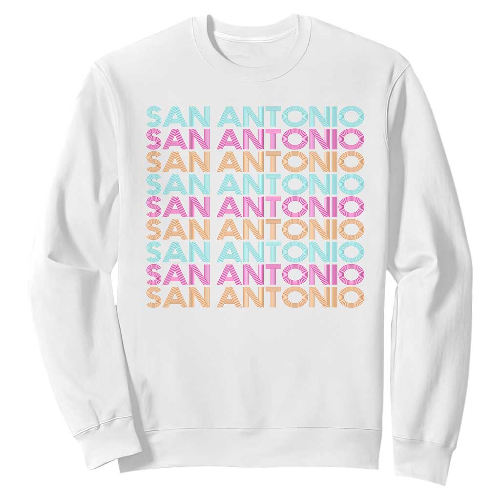 Vintage San Antonio Hoops Pride Sweatshirt Retro Basketball Fan TS12 White Print Your Wear
