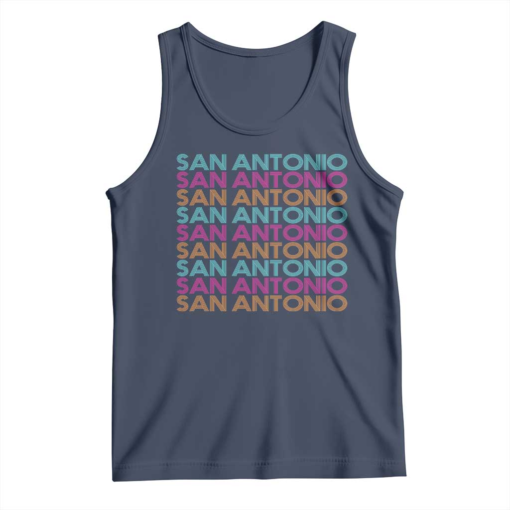 Vintage San Antonio Hoops Pride Tank Top Retro Basketball Fan TS12 Navy Print Your Wear