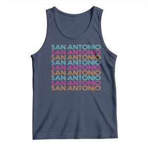 Vintage San Antonio Hoops Pride Tank Top Retro Basketball Fan TS12 Navy Print Your Wear
