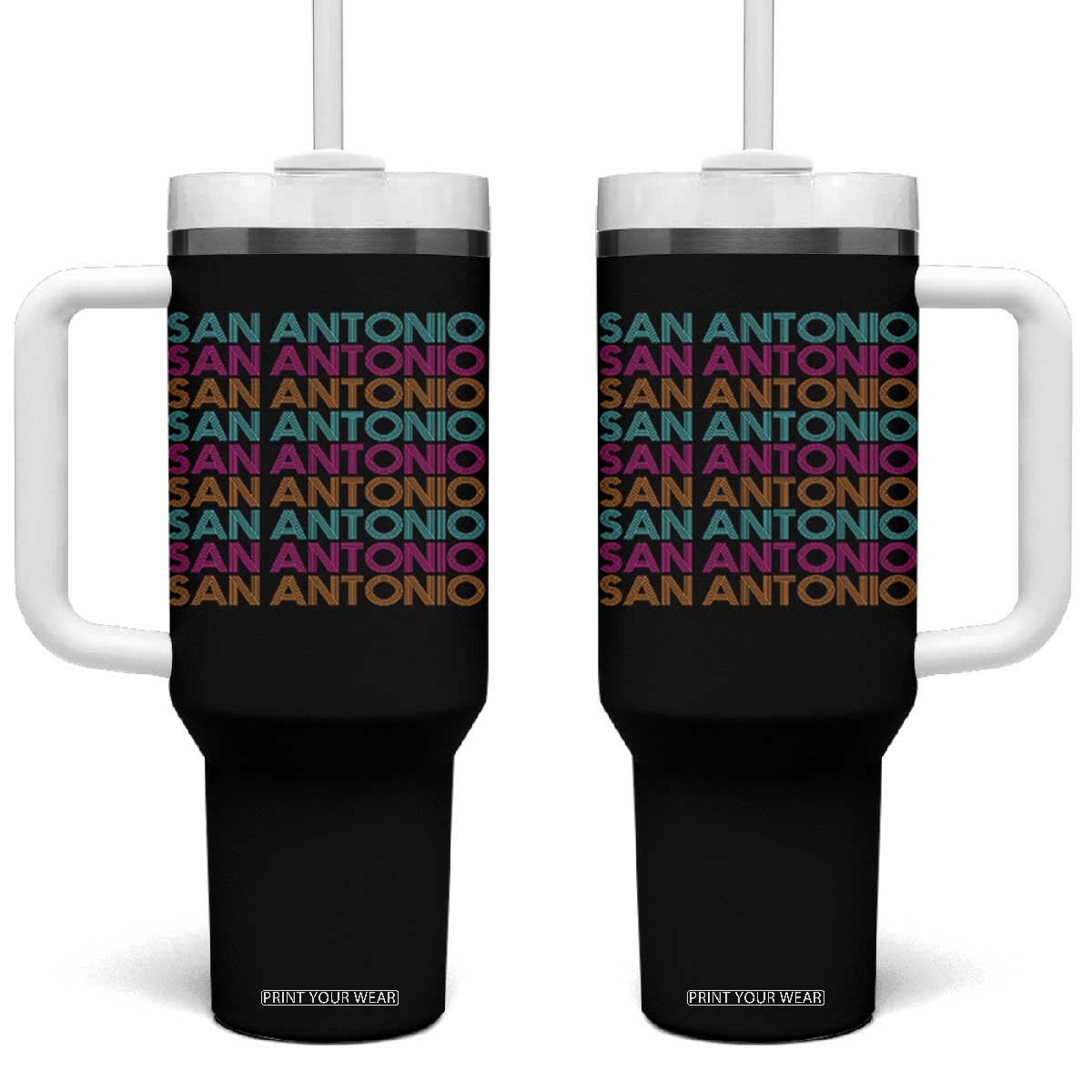 Vintage San Antonio Hoops Pride Tumbler With Handle Retro Basketball Fan TS12 One Size: 40 oz Black Print Your Wear