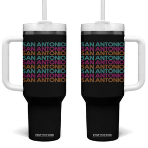 Vintage San Antonio Hoops Pride Tumbler With Handle Retro Basketball Fan TS12 One Size: 40 oz Black Print Your Wear