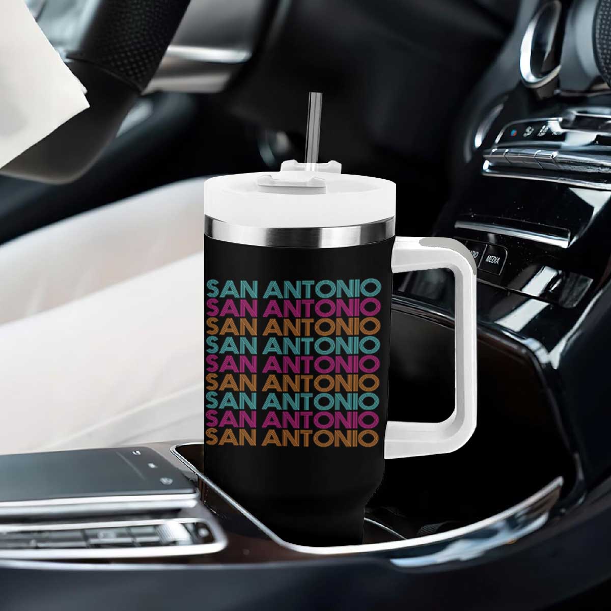 Vintage San Antonio Hoops Pride Tumbler With Handle Retro Basketball Fan TS12 Print Your Wear