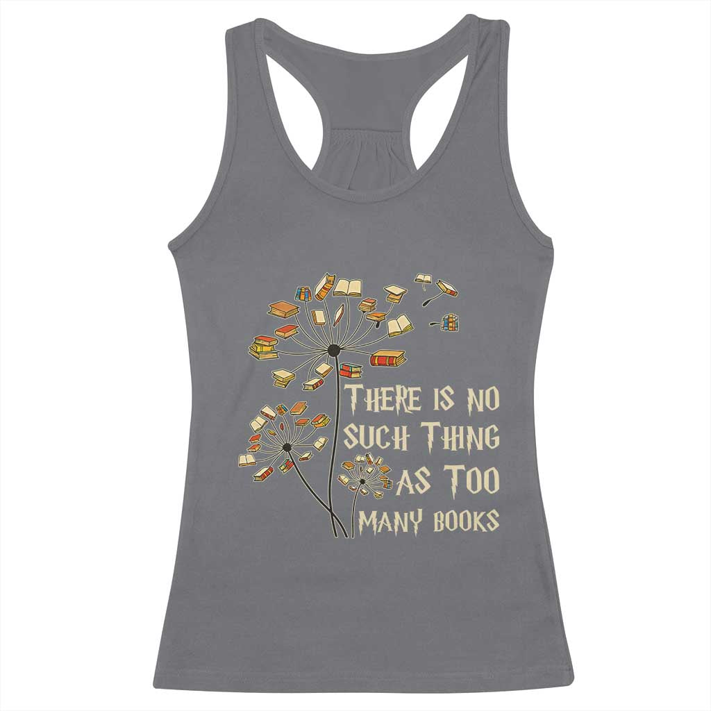 There Is No Such Thing As Too Many Books Racerback Tank Top Book Lover TS12 Charcoal Print Your Wear