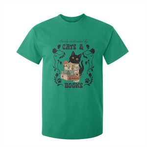 Easily Distracted By Cats And Books T Shirt For Kid Funny Book Kitty Lover TS12 Irish Green Print Your Wear
