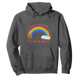 Take A Look It Is In A Book Hoodie Cute Rainbow Book Educational Quote TS12 Dark Heather Print Your Wear
